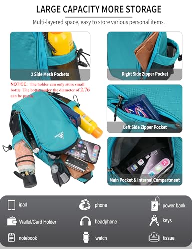 Peicees Small Sling Bag Backpack Crossbody Gym Bag Chest Daypack - color: Sky Blue