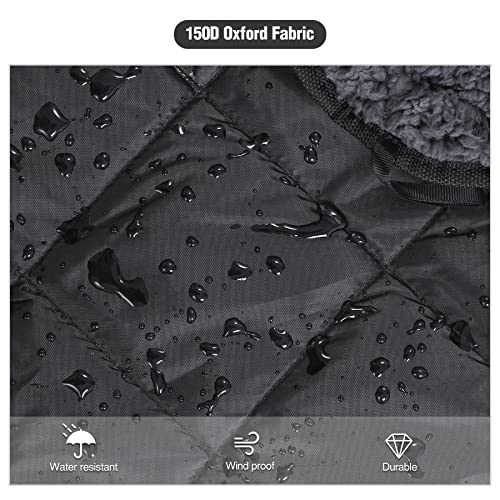 REDCAMP Large Camping Blanket with Sherpa Lining, Black 59"x50" - color: Black, size: 50"x 59"