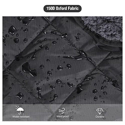 REDCAMP Large Camping Blanket with Sherpa Lining, Black 59"x50" - color: Black, size: 50"x 59"