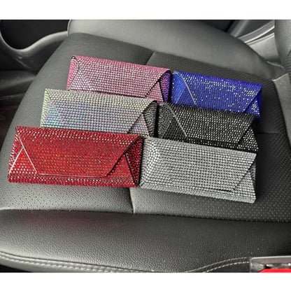 Bling Eyeglass Case for Women, Hard Shell Sunglasses Case - color: Purple