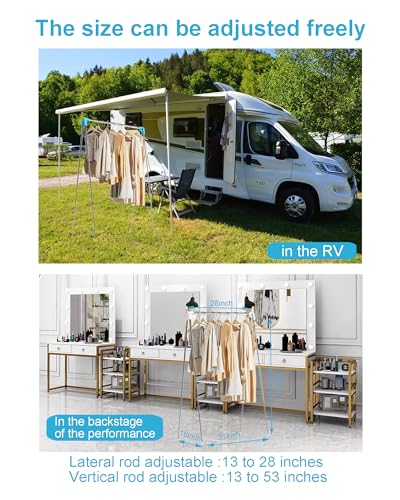 Ligtchser Portable Travel Garment Rack,Collapsible Mini Clothing Rack - color: Matte white