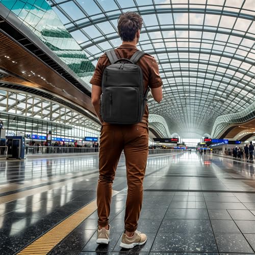 20L 15.6 Inch Laptop Backpack Anti Theft Flight Approved Black - color: Black