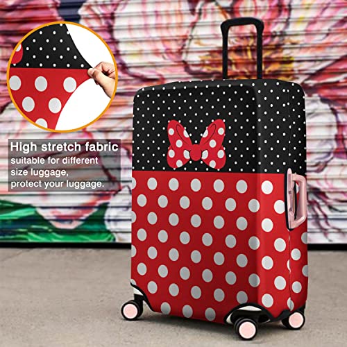 Red Bow Luggage Cover Protector Fit 29-32 Inch, Polka Dot - color: Luggage Cover-2, size: XL(29-32in)