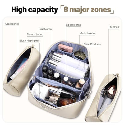 BOYATU Travel Makeup Bag Cosmetic Bags for Women: 3 Pcs Set Make up Bag - color: L27Off-white