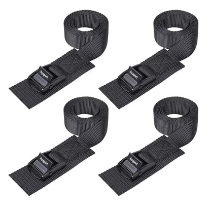 Ayaport Adjustable Lashing Straps with Buckles 1" x 6', 4 Pack - color: Black, size: 1" x 6'