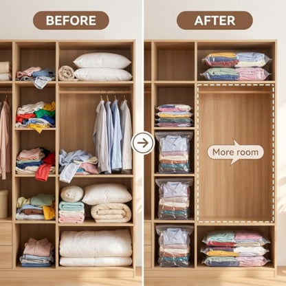 Vacuum Storage Bags for Travel & Clothes with Cordless Pump, 18 Combo - size: 18 Combo