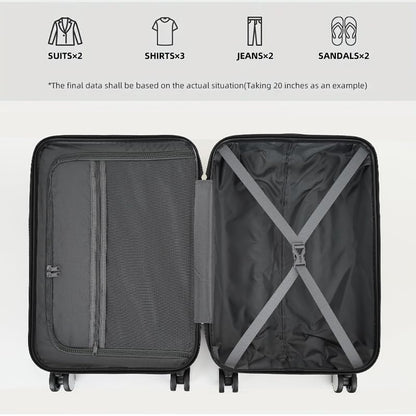 LARVENDER Luggage Sets 6 Piece Expandable Suitcases with Wheels, Black - color: Classic Black ABS, size: 6 Piece Set