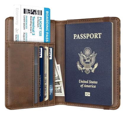 Coco Rossi Passport Holder for Travel Women Slim RFID Passport Cover Wallet - color: Leopard