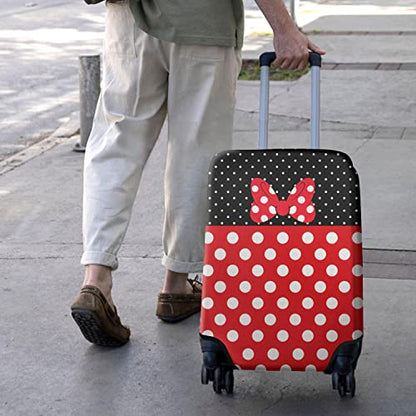 Red Bow Luggage Cover Protector Fit 22-24 Inch, Polka Dot - color: Luggage Cover-2, size: M(22-24in)