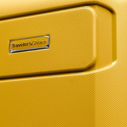 Traveler's Choice Pagosa Hardshell Expandable Luggage with Spinner Wheels, Yellow, 27-Inch Medium - color: Yellow, size: 27-Inch Medium
