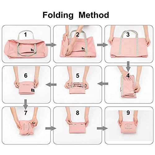 Foldable Travel Duffel Bag (2 Pack), For Spirit Airlines, Weekender Overnight Bag, Tote Carry on Luggage Sport Duffle Weekender Overnight for Women and Girls (Pink Blue) - color: 2Pack -Pink Blue