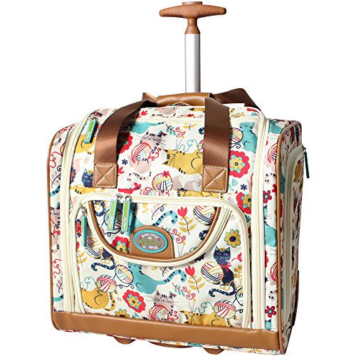 Lily Bloom Designer 15 Inch Carry On - Weekender Overnight Business Travel Luggage - Lightweight 2- Roller Wheels Suitcase - Under Seat Rolling Bag for Women, White, One Size, Under Seat Rolling Bag - color: White