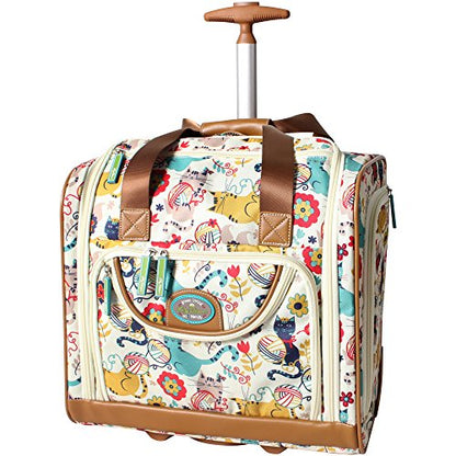 Lily Bloom Designer 15 Inch Carry On - Weekender Overnight Business Travel Luggage - Lightweight 2- Roller Wheels Suitcase - Under Seat Rolling Bag for Women, White, One Size, Under Seat Rolling Bag - color: White