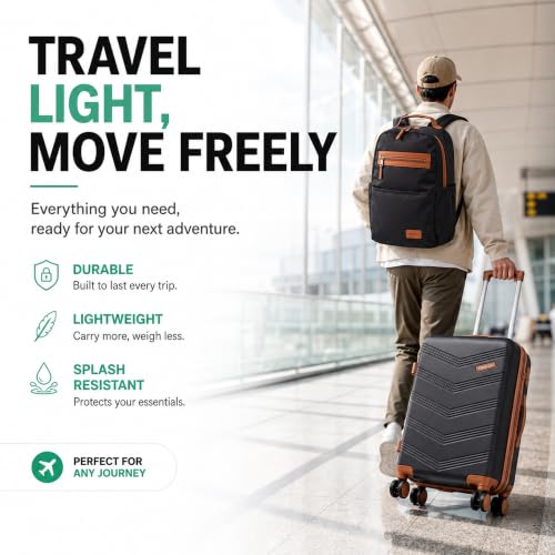 CONCEPTEN Expandable carry on Luggage 3 Piece Suitcases with Spinner Wheels - color: Black, size: 3 Piece