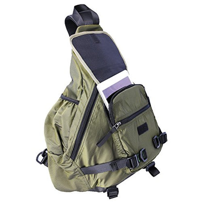 Large Sling Bag Laptop Backpack Cross Body Messenger Bag Shoulder Travel Rucksack (A-Green) - color: A-green