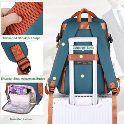 FENGDONG Durable Waterproof Travel Laptop Backpack 17.3 inch,Large College Backpack Bookbag for Men & Women Business Backpack with USB Charging Port and Headset Port Blue - color: A1-peacock Blue