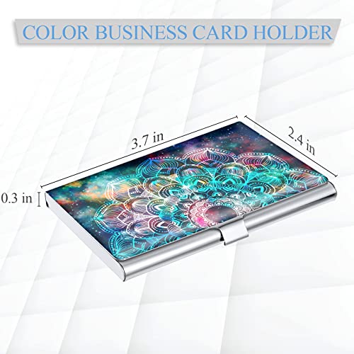 Business Card Holder，Color Printing Men's and Women's Business Card Case，Ultra-Thin Metal Business Card Organizer，Carry-on Pocket Wallet Business Card Holder,Mandala - color: Mandala