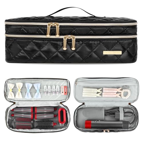 Hair Tools Travel Bag Compatible with Dyson Airwrap, Shark FlexStyle - color: Black