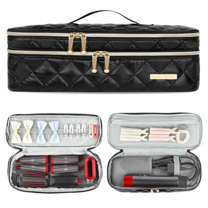 Hair Tools Travel Bag Compatible with Dyson Airwrap, Shark FlexStyle - color: Black