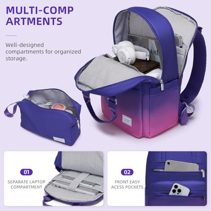 LARVENDER Carry on Luggage Sets 3 Piece, 20 Inch Suitcases, Midnight Berry - color: Midnight Berry-20BP, size: 3 Piece Set (Backpack/TB/20)