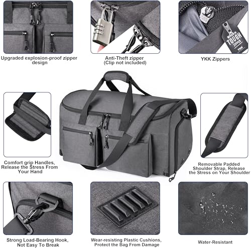 HILOMON 2 in 1 Garment Duffle Bags for Travel Mens Carry-on Duffel Bag - color: Grey
