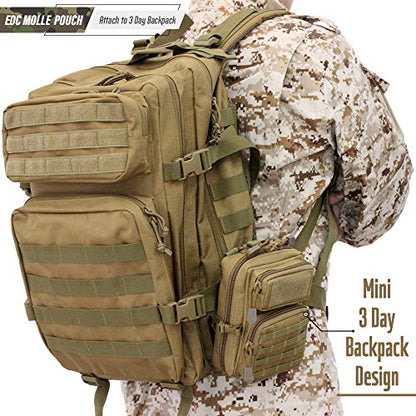LIVANS Tactical Molle Utility Pouch, EDC Tool Pouch, Small Admin Pouch - color: CamoGray