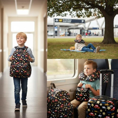 16’’ Kid’s Luggage Set with Spinner Wheels, Hardside with Suitcases,6 Piece - color: Car