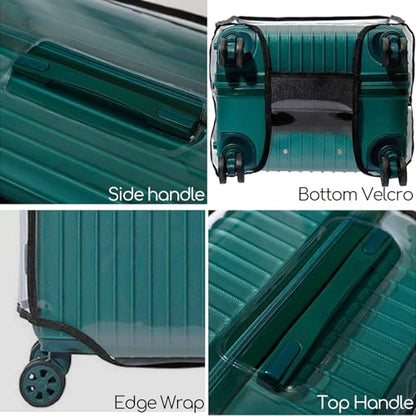 32 Inch Plus Trunk Luggage Cover, Transparent PVC Suitacse Cover, Travel Waterproof Clear Luggage Protector Suitcase Cover - color: Standard (Left Handle), size: 32 inch Plus (Trunk)