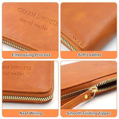 Passport Holder for Travel, PU Leather Passport Cover Case (Brown) - color: Brown