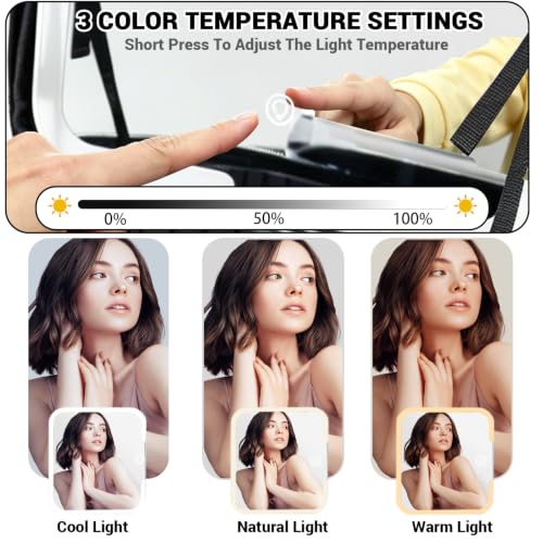 Travel Makeup Bag with LED Mirror, Travel Makeup Organizer，Three-level Adjustable Brightness, Makeup Bag with Removable Lighted Mirror, Adjustable Dividers and Brush Storage Board