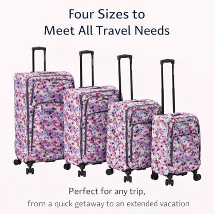 Karriage-Mate 4-Piece Expandable Softside Luggage Set with Spinner Wheels, Lightweight Travel Suitcases for Trips (WC) - color: WC