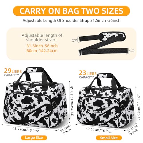 Underseat Carry On Luggage Bag, Lightweight Travel Tote Bag for Travel - color: Cow pattern, size: 16IN