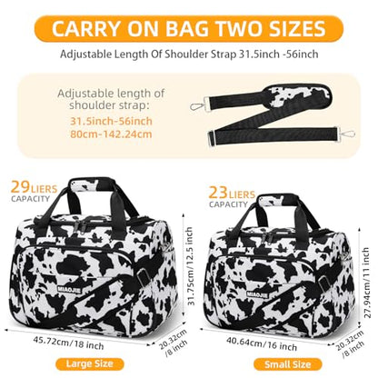 Underseat Carry On Luggage Bag, Lightweight Travel Tote Bag for Travel - color: Cow pattern, size: 16IN