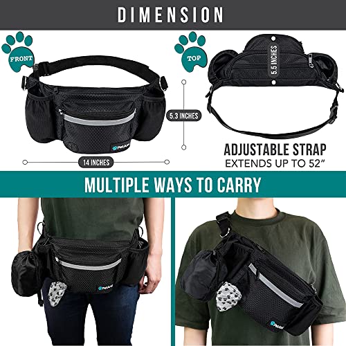 PetAmi Dog Fanny Pack, Treat Pouch for Dog Walking Training, Black - color: Black