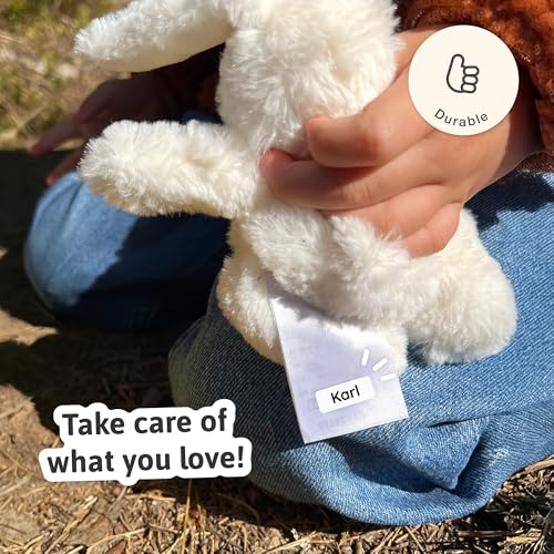 Mini Name Labels (175) - Custom Personalized Name Labels for Labeling Tiny Items, Washer and Dryer-Safe Waterproof Labels for Daycare, Preschool, and School - Black and White - color: Black and White