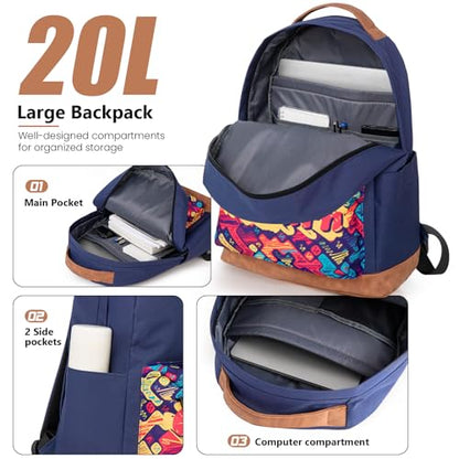 Cosbarn Carry On Luggage 22x14x9 Airline Approved,3 Piece Luggage Set - color: DarkBlue, size: 3 Piece Sets (20/BP/TB)