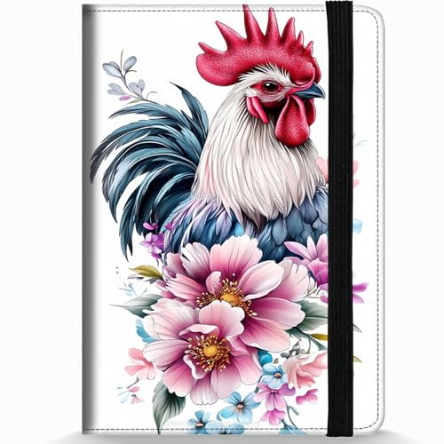 Passport Holder Wallet Cover Case,RFID Blocking Passport Cover,Large Capacity Travel Wallet with Multi Card Slots (Funny Rooster Flower) - color: Funny Rooster Flower