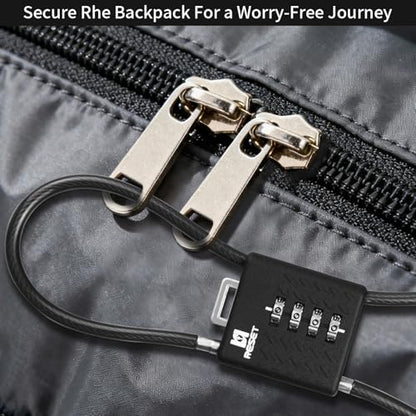 4-Digit Combination Cable Padlock with 20 inch (50 cm) Flexible Steel Cable, Small Lock for Locker,Luggage, Backpack,Cabinet,Gym Bag,Toolbox,Travel,Black - size: 50cm(20 inch Cable)