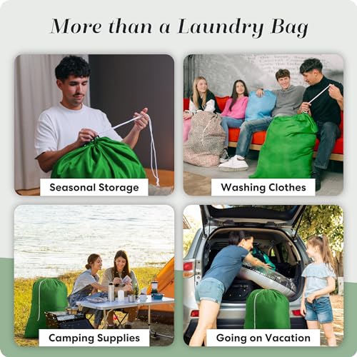 Handy Laundry XL Nylon Laundry Bag 30"x40", 60 lb Capacity, Green - color: Green, size: 30" x 40"