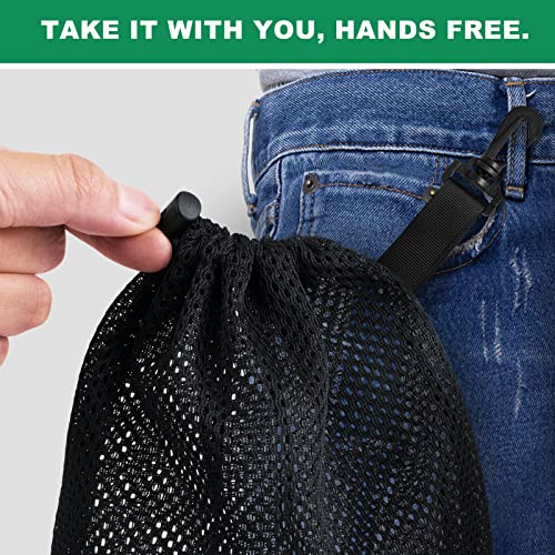 10 PCS With Clips Mesh Drawstring Bags, Portable Nylon Storage Bags for toy,Sports Storage,Outdoor activities etc. (5.9x7.9in) - size: 5.9x7.9in