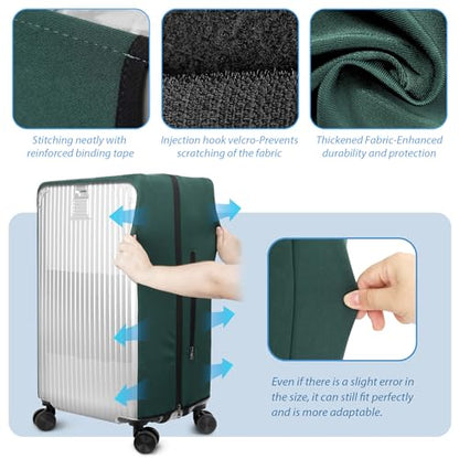 Transparent PVC Suitcase Cover, No Disassembly Required Clear Luggage Protector Suitcase Cover - color: Geen, size: 22