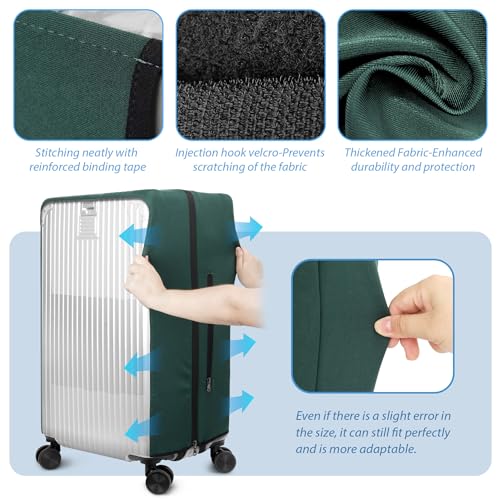 Transparent PVC Suitcase Cover, No Disassembly Required Clear Luggage Protector Suitcase Cover - color: Geen, size: 28