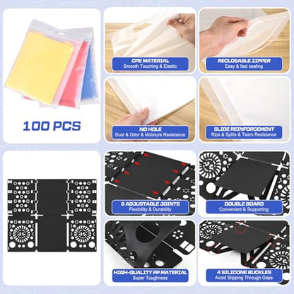 BoxLegend Shirt Folder Board V3 with Shirt Bags Zipper 11x14 inch 100 PCS