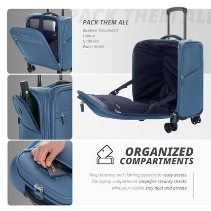 Verage Underseat Carry On Luggage with Wheels,14-Inch,Coast Blue - color: Coast Blue, size: 14-Inch Compact Underseat