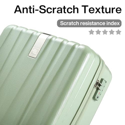 Hanke 14 Inch Underseat Carry On Luggage with Wheels Hard Shell Suitcases Carry On Bag Lightweight Small Mini Suitcase Travel Luggage for Travel（Bamboo Green） - color: Bamboo Green, size: 14 Inch