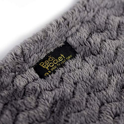 PediPocket Original Patented 50"x70" Sultry Smoke Plush Fleece Blanket - color: Sultry Smoke