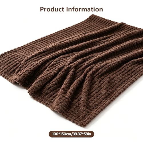 1pc Flannel Thick Brown Blanket, Multifunctional for Bedroom, Guest Room, Living Room, Car, Sofa, Travel
