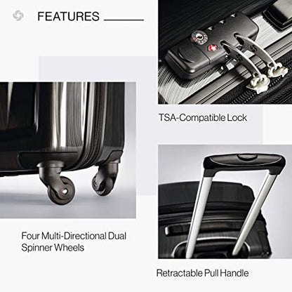 Samsonite Winfield 2 Hardside Expandable Luggage with Spinner Wheels, Brushed Anthracite, 2-Piece Set (20/24) - color: Brushed Anthracite, size: 2-Piece Set (Carry-on/Medium)