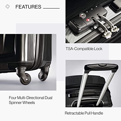 Samsonite Winfield 2 Hardside Expandable Luggage with Spinner Wheels, Brushed Anthracite, 2-Piece Set (20/24) - color: Brushed Anthracite, size: 2-Piece Set (Carry-on/Medium)