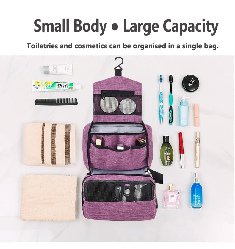Hanging Toiletry Bag, Purple, Women or Man